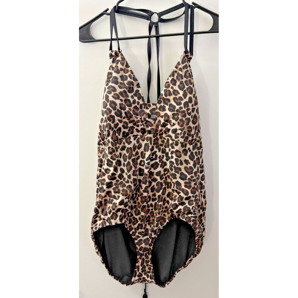 Leopard Animal Print Women's Plus Size 2X Bathing Suit Swimsuit One Piece Sexy